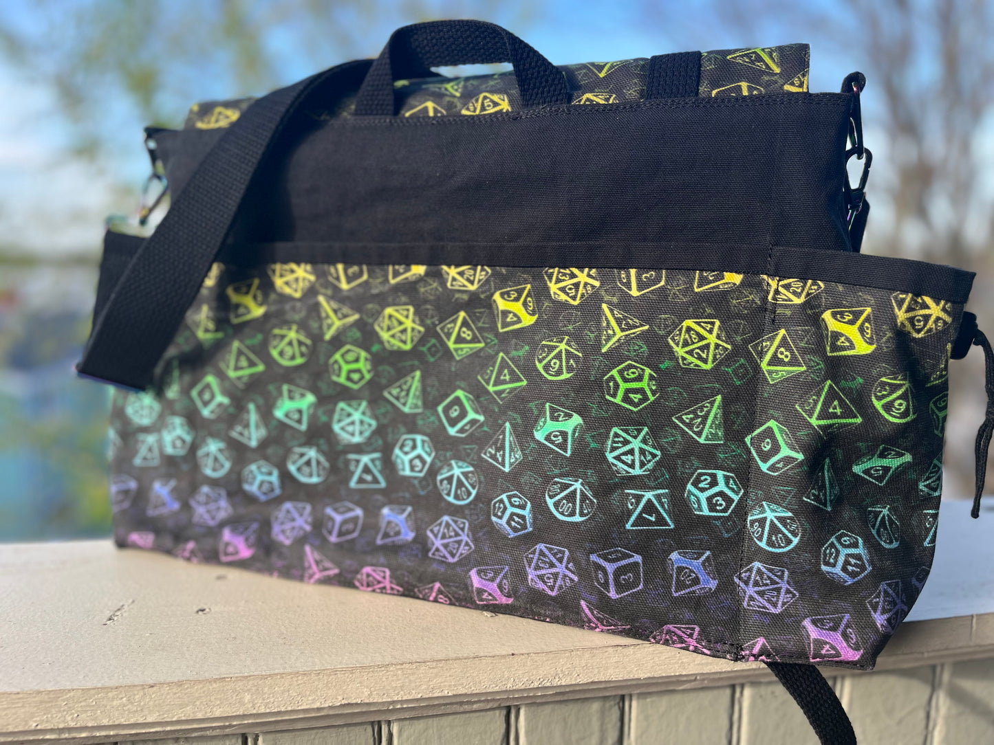 Rainbow Falling Dice Messenger
