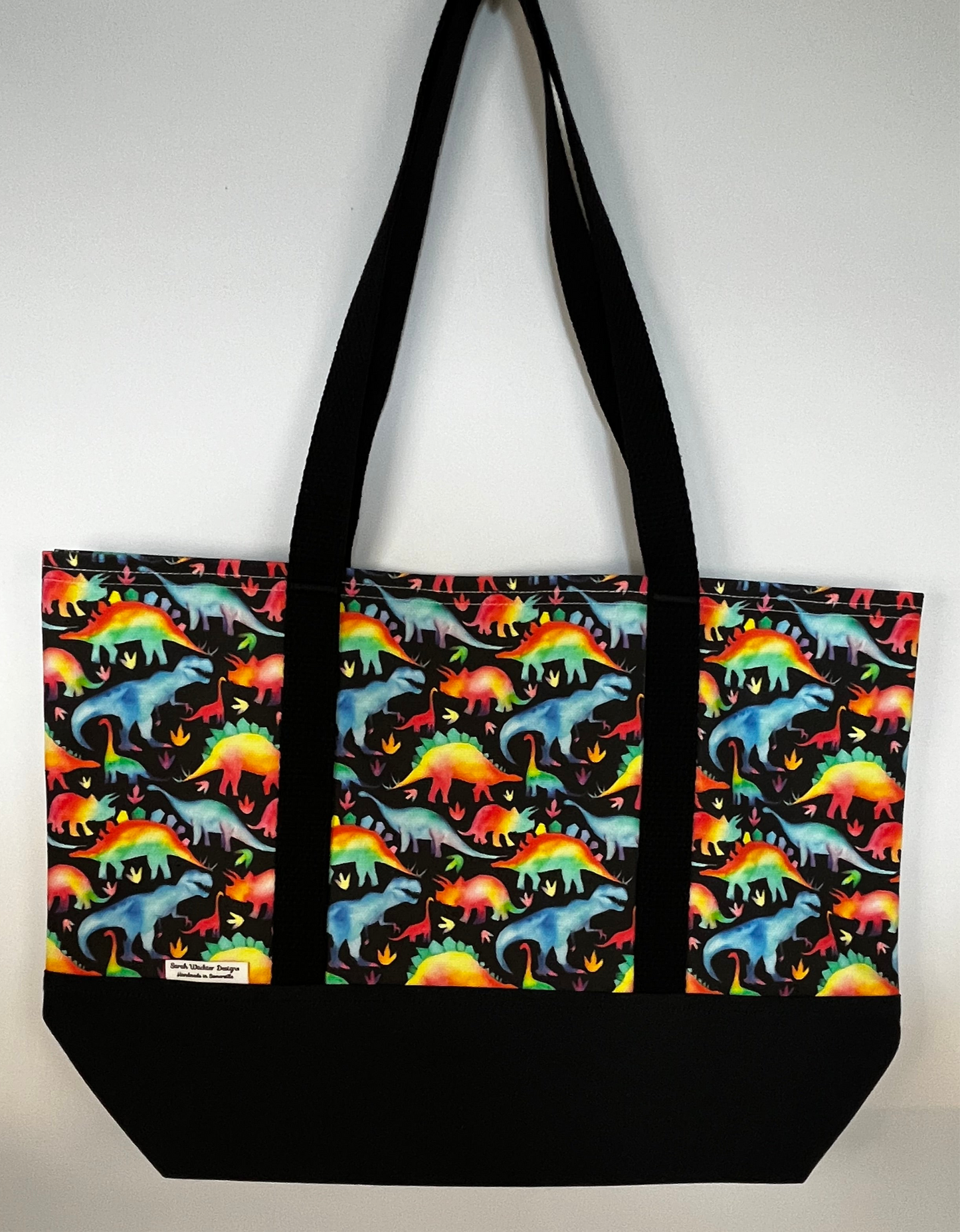 Basic Tote Bag - Rainbow Dinosaurs