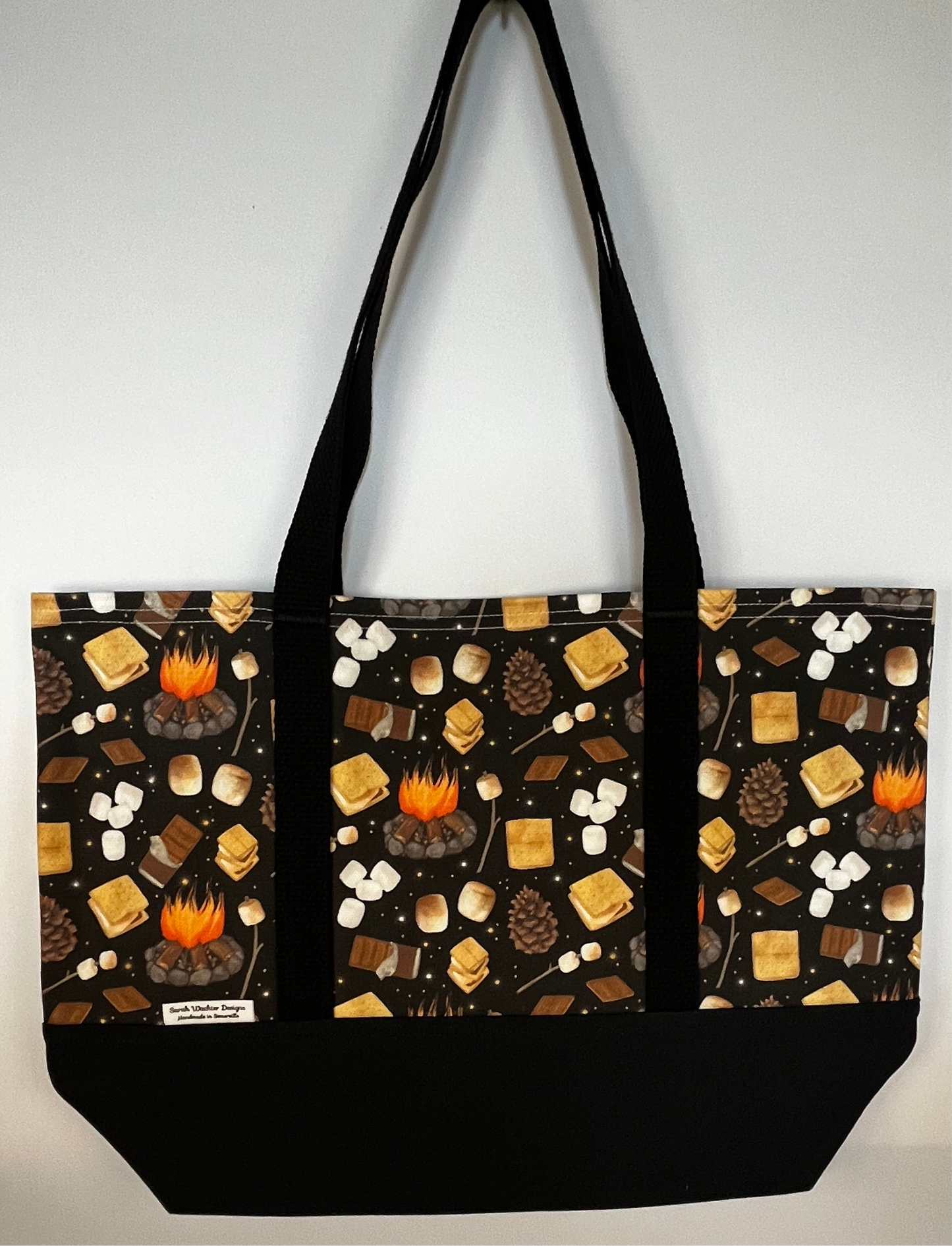 Basic Tote Bag - Black Campfire Smores