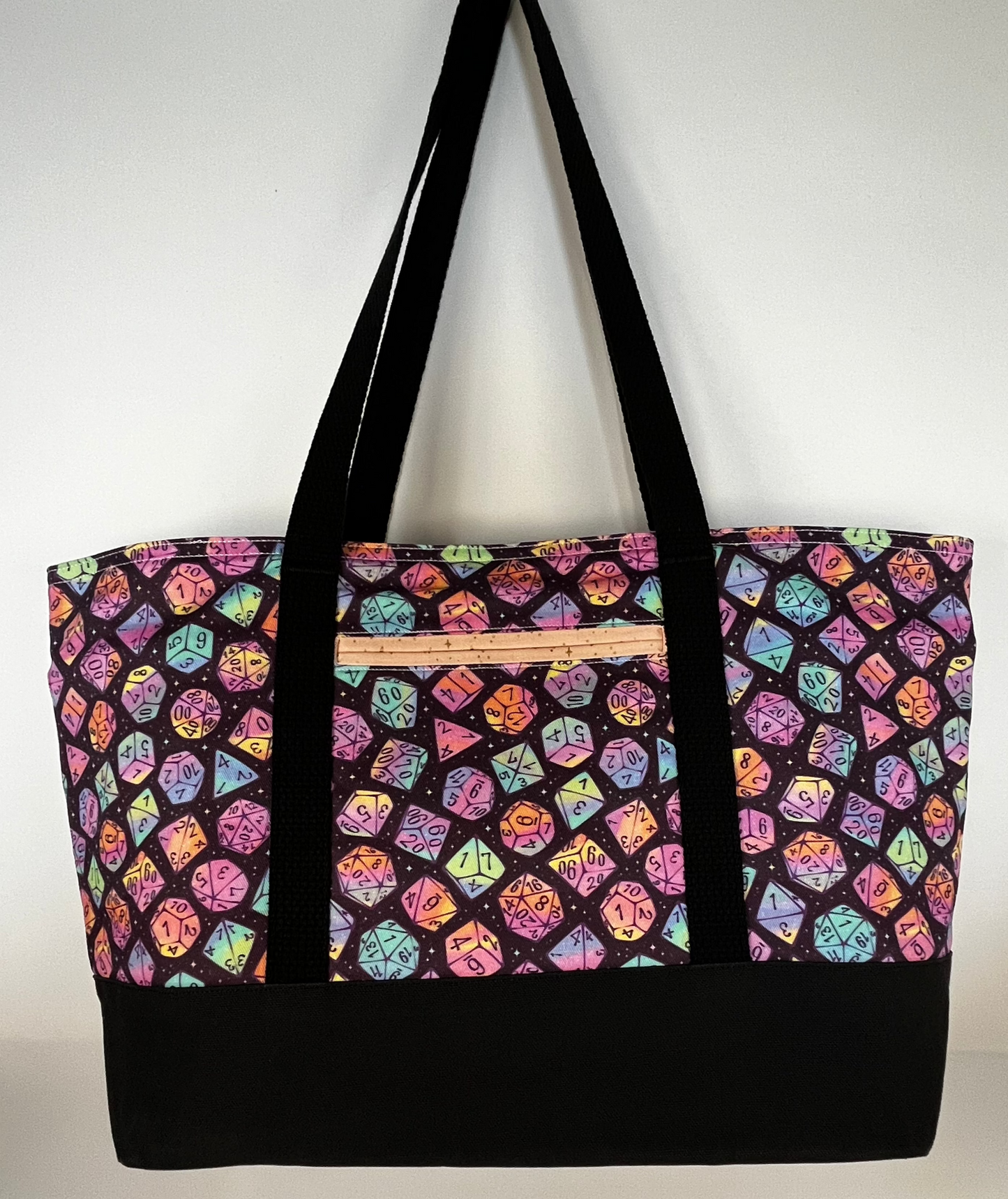 Medium Tote - Dice - Dark Rainbow