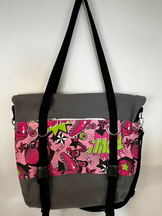 Small Tote - Pink Roller Derby