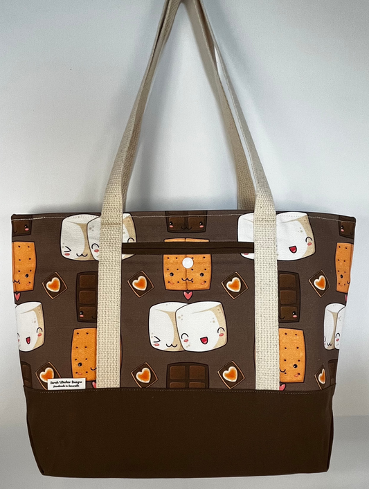 Medium Tote - Brown Kawaii Smores