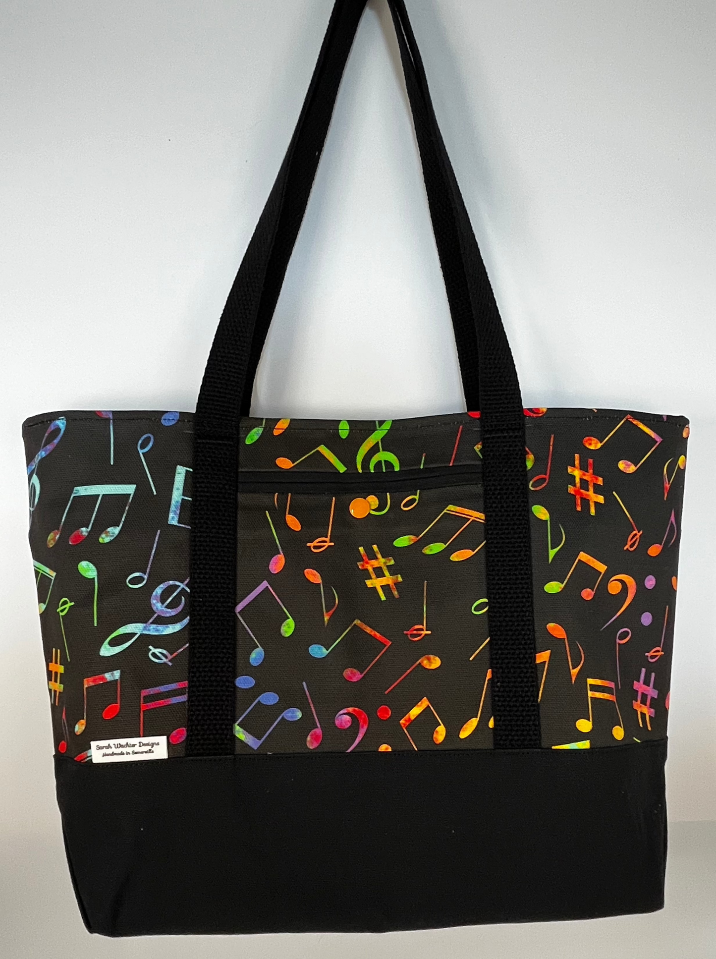 Medium Tote - Rainbow Music Notes