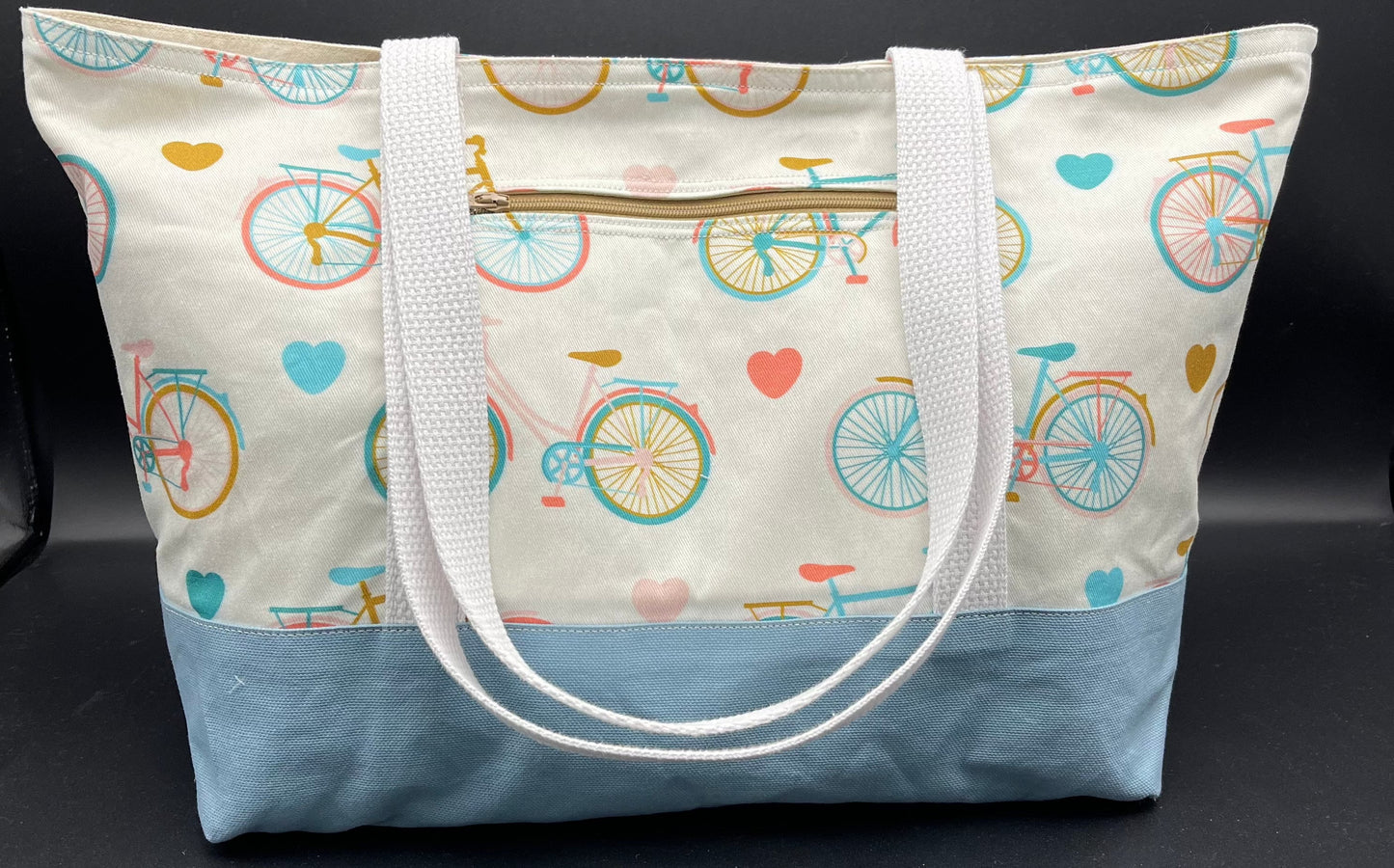 Medium Tote - Bicycles & Hearts