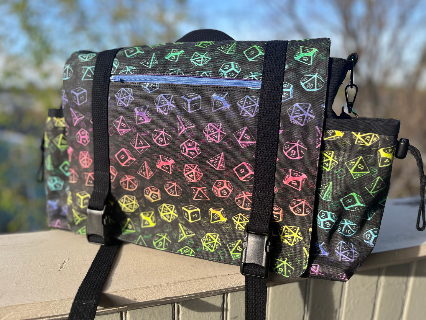 Rainbow Falling Dice Messenger